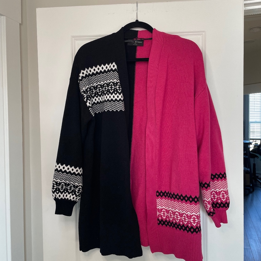 EUC Black and Pink Cardigan SZ 14/16